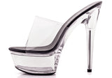 Jnyhbzz Style Sexy Super High Heels 15CM Thin Heel Waterproof Platform Slippers Transparent Crystal Shoes Wedding Shoes Banquet High Heel