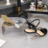 Jnyhbzz Versatile Wedge Sandal Women's Summer 2024 New Sexy Crystal Transparent High Heels With Wedge Drag