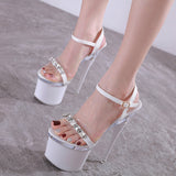 Jnyhbzz Transparent Ultra High With 17Cm Thick With Summer Female Waterproof Table Sexy Fairy Slippers