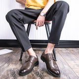 Jnyhbzz Style Leather Shoes Black Korean Version British Casual Business Summer Teen Shoes PX62-K