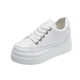 Jnyhbzz Small White Shoes Female Students 2024 Spring Autumn New Korean Version Of The Tide Thick Sole 7Cm Foreign Gas Pine Cake Casual Shoes