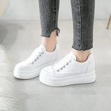 Jnyhbzz Small White Shoes Female Students 2024 Spring Autumn New Korean Version Of The Tide Thick Sole 7Cm Foreign Gas Pine Cake Casual Shoes