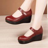 Jnyhbzz Soft Sole Single Shoes Women's Fall 2024 New Platform Platform Waterproof Platform Size Medium Heel Mom Shoes