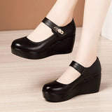 Jnyhbzz Soft Sole Single Shoes Women's Fall 2024 New Platform Platform Waterproof Platform Size Medium Heel Mom Shoes