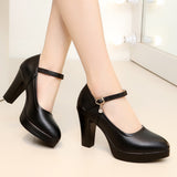 Jnyhbzz Spring Cheongsam Show Shoes High Heels Thick Heel Waterproof Platform Women's Single Shoes Working Shoes Large Size Women's Shoes
