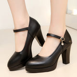 Jnyhbzz Spring Cheongsam Show Shoes High Heels Thick Heel Waterproof Platform Women's Single Shoes Working Shoes Large Size Women's Shoes