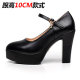 Jnyhbzz Spring Cheongsam Show Shoes High Heels Thick Heel Waterproof Platform Women's Single Shoes Working Shoes Large Size Women's Shoes