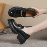 Jnyhbzz Style Black Bright Face New Foot With Small Leather Shoes Female Retro French Shoes Loafers 2024 New