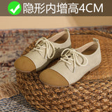 Jnyhbzz Up Boken Shoes Female 2024 New Spring And Autumn Single Shoes Flat Floor Retro Soft Leather Foreign Style One Foot Pedal Happy Small Leather Shoes