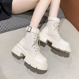 Jnyhbzz New Handsome Small Thick Bottom Casual Black British Style Ankle Boots