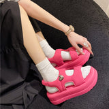Jnyhbzz Summer New Platform Soft Leather Slippers Women Wear Cross-Platform Beach Shoes Casual Fairy Wind Sandals