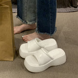 Jnyhbzz Summer New Thick Bottom Slippers Women Wear Temperament High With One-Drag Small Cake Slope And Half Slippers