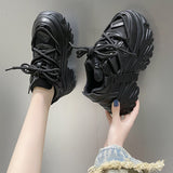 Jnyhbzz Spring And Autumn New Korean Version Of The Color Father Shoes Female Ins Tide Pine Platform Increased Women's Casual Sports Shoes