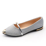Jnyhbzz Summer Autumn New Pointed Low Heel Pearl Single Shoes Female British Flat Bottom Student Shallow Mouth Women's Shoes