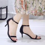 Jnyhbzz Korean High Heels Black Shoes 2024 Summer New