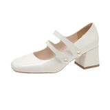 Jnyhbzz Summer New Style Sandals Korean Version Of Baotou Sandals Fairy Wind Mary Jane In The Thick Heel Round Head Sweet Sandals Woman