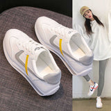 Jnyhbzz Summer New Soft Leather Shoes Women's Casual Shoes Sports Shoes Small White Shoes Korean Version Comfortable Flat Shoes Women