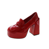 Jnyhbzz Spring And Autumn New Thick Heel Waterproof Platform High Heels Single Shoes Women's Sense Commuter Mary Jane Shoes Women's High Heels
