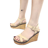 Jnyhbzz New Heel One Word Button Suede Exposed Toe Sandals Women's Waterproof Ighten Belt Buckle Women's Shoes