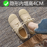 Jnyhbzz Up Boken Shoes Female 2024 New Spring And Autumn Single Shoes Flat Floor Retro Soft Leather Foreign Style One Foot Pedal Happy Small Leather Shoes