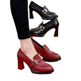 Jnyhbzz Table High Heels Pointed Women's Shoes Spring 2024 New Platform Thick Heel Fashion Shoes Deep Mouth Women's Shoes
