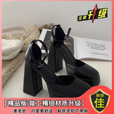 Jnyhbzz High Heel Barbie Shoes Platform Platform Thick Heel Fairy White Mary Jane Shoes Small 12Cm Wedding Dress Artifact Wedding Shoes