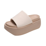 Jnyhbzz Summer New Small Platform Slippers Women Wear Holiday Cool Drag Open-Toe Beach Shoes Platform Shoes Slippers