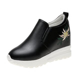 Jnyhbzz Spring And Autumn New Korean Version Of Fashion Cake Shoes Women Increase Pure Color Casual Small White Shoes Wedge Women's Shoes
