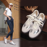 Jnyhbzz Spring German Training Shoes Women's Flat Sports Casual Shoes Inside The High Retro Forrest Gump Shoes Small White Shoes Shopping Travel