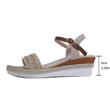 Jnyhbzz Summer New National Style With Sandals Platform Heel Buckle Large Size Sandals