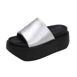 Jnyhbzz Summer New Small Platform Slippers Women Wear Holiday Cool Drag Open-Toe Beach Shoes Platform Shoes Slippers