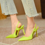 Jnyhbzz Pink High Heels Women's 2024 New Pointed French Fine Heel Muller Shoes Casual Wear Head Head Sandals