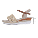 Jnyhbzz Summer New National Style With Sandals Platform Heel Buckle Large Size Sandals