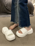 Jnyhbzz Summer New Thick Bottom Slippers Women Wear Temperament High With One-Drag Small Cake Slope And Half Slippers