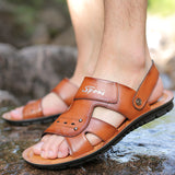 Jnyhbzz Summer Sandals Fashion Cowhide Beach Shoes Casual Fashion Plus Size Men's Shoes 46 47