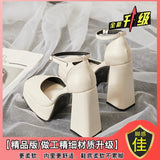 Jnyhbzz High Heel Barbie Shoes Platform Platform Thick Heel Fairy White Mary Jane Shoes Small 12Cm Wedding Dress Artifact Wedding Shoes