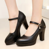 Jnyhbzz Spring Cheongsam Show Shoes High Heels Thick Heel Waterproof Platform Women's Single Shoes Working Shoes Large Size Women's Shoes