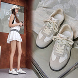 Jnyhbzz Spring German Training Shoes Women's Flat Sports Casual Shoes Inside The High Retro Forrest Gump Shoes Small White Shoes Shopping Travel