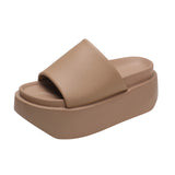 Jnyhbzz Summer New Small Platform Slippers Women Wear Holiday Cool Drag Open-Toe Beach Shoes Platform Shoes Slippers