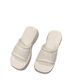 Jnyhbzz Summer New Thick Bottom Slippers Women Wear Temperament High With One-Drag Small Cake Slope And Half Slippers