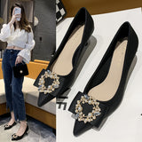 Jnyhbzz Spring And Summer New Commuter Temperament Rhinestone Thin Heel Pointed Women's High Heels Single Shoes Direct Women