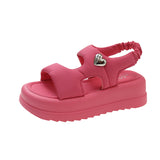 Jnyhbzz Summer New Platform Soft Leather Slippers Women Wear Cross-Platform Beach Shoes Casual Fairy Wind Sandals
