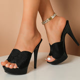 Jnyhbzz Slippers Female New Summer Fashion 13CM Versatile Sexy High Heels Fine Heel