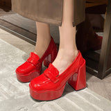 Jnyhbzz Spring And Autumn New Thick Heel Waterproof Platform High Heels Single Shoes Women's Sense Commuter Mary Jane Shoes Women's High Heels