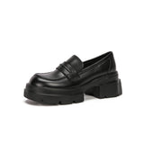 Jnyhbzz Style Student Loafers Female Black Platform Platform Small Leather Shoes Female 2024 New Korean Single Shoe Women