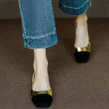 Jnyhbzz Fragrant Wind Baotou Sandals 2024 Female New Summer With Simple After Empty Color French High-Heeled Shoes Female Thick Heel