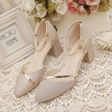 Jnyhbzz Thick Heel Shoes Women 2024 New Daily Baotou Square Root Women's Shoes One Word Buckle High Heel Shoes