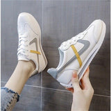 Jnyhbzz Summer New Soft Leather Shoes Women's Casual Shoes Sports Shoes Small White Shoes Korean Version Comfortable Flat Shoes Women