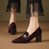 Jnyhbzz Loafers Women Thick Heel High Heels Work Shoes Women Black British Wind Small Leather Shoes Single Shoes Women Spring And Autumn Women's Shoes