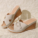 Jnyhbzz Summer New Large Size With Slippers Female A Word With Casual Solid Color Thick Bottom Slippers
